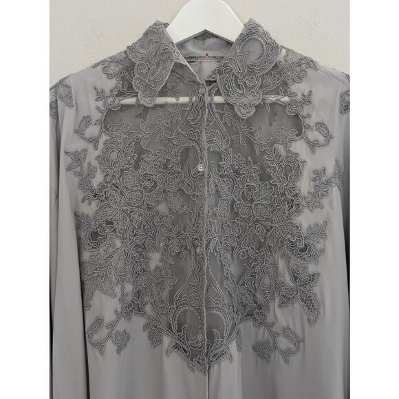 Ermanno Scervino Gray and Black Blouse - Picture 6 of 12